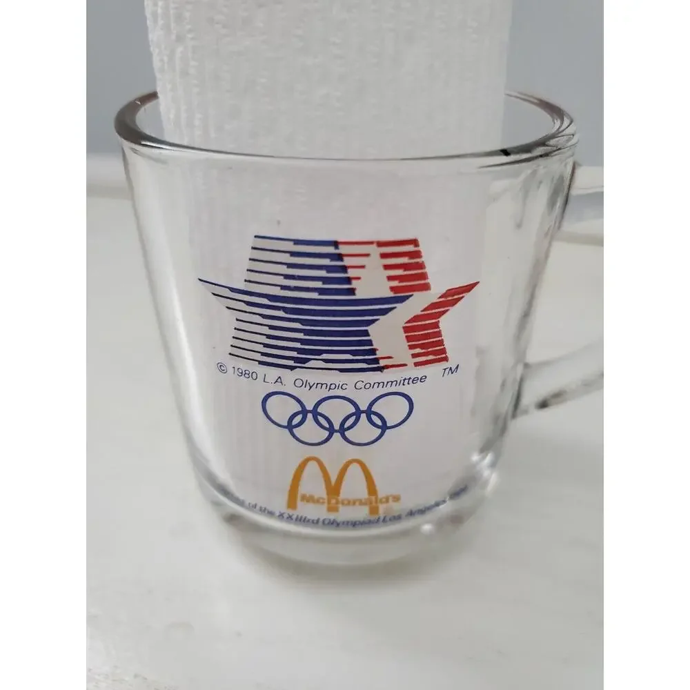 McDonalds‎ VINTAGE 1984 LOS ANGELES Olympics Coffee/Tea Cup/Mug Glass Lot of 3